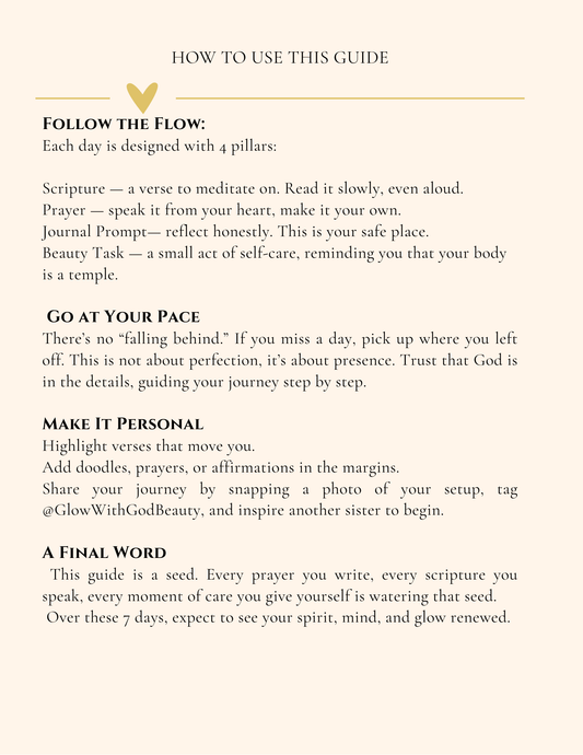Divine Glow 7 Day Beauty + Prayer Routine